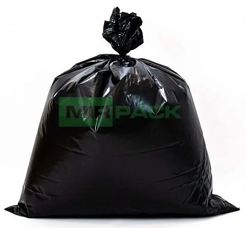 Мешки для мусора 180 л, 90 мкм, ПВД, в пачках 50 шт. черные, 2х слойные - Вид 1