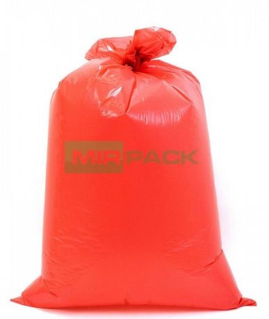 Мешки для мусора 120 л, 40 мкм, в рулоне 10 штук, ПВД, 2 слоя, 70x110 см, Премиум, красные - Вид 2